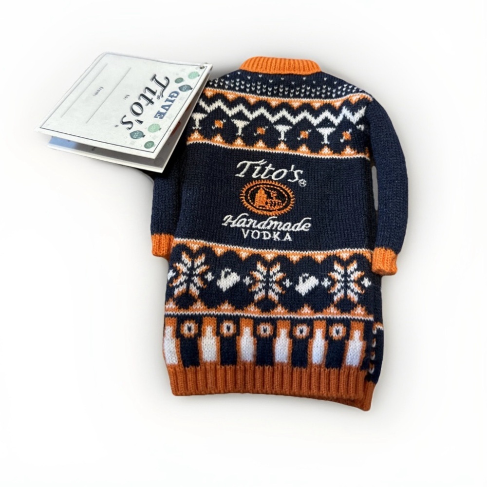 NWT Titos Handmade Vodka Mini Knit Bottle Sweater Fair Isle Limited Edition Gift - Picture 1 of 1
